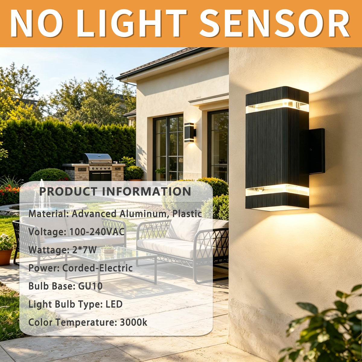 Outdoor Wall Lights (1 Layer / 1 Pack-Black)