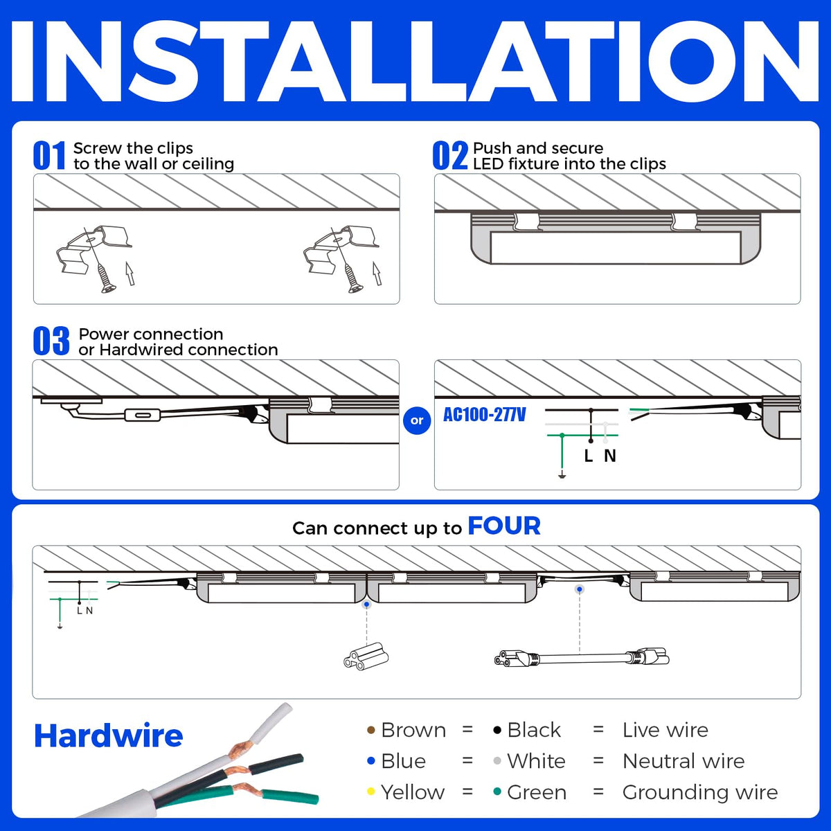 T8 LED Shop Lights 8FT (6500K / 8ft-10 Packs)