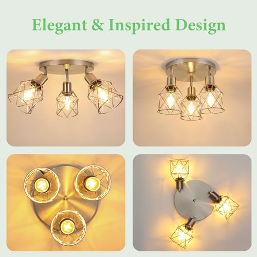 3 Light Track Lighting Fixture Ceiling Light Kitchen Brushed Nickel (Brushed Nickel / 3-Light-Cage)