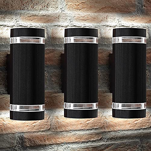 Dusk to Dawn Outdoor Wall Sconce Lighting (Semi Cylinder 3 Pack)