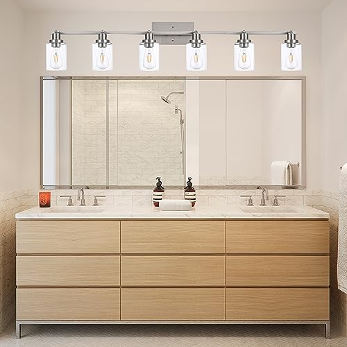 6 Light Track Lighting Kit Brushed Nickel with Rotatable Light Head (Brushed Nickel / 6-Light)