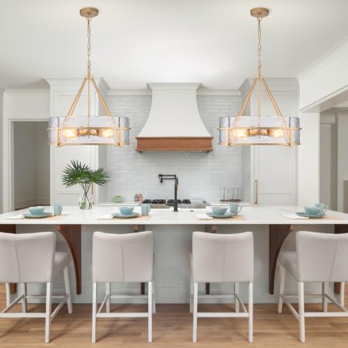 20.47" Modern Glass Chandelier (Gold / 20.47"【4 Lights】)
