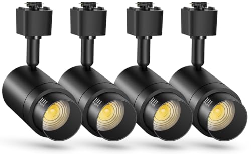 4 Pack Zoomable J Type Track Lighting Heads Dimmable (Black / 4 Pack(J type))