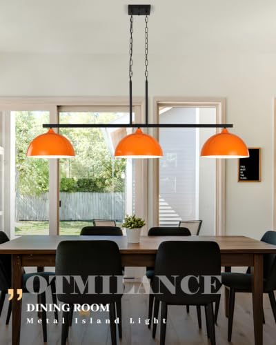 3 Light Orange Island Lights for Kitchen (3 Light / Orange)
