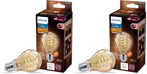 LED 60W Vintage Edison Spiral Amber Dimmable Flicker