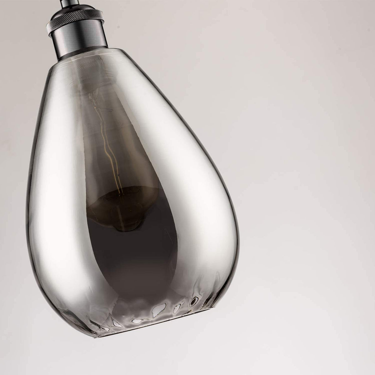 Industrial Glass Pendant Lights for Kitchen Island (Chrome / 1 PCS)