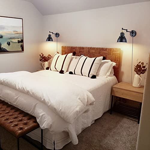 Plug in Wall Sconces (2 Pack - Dimmer Knob)