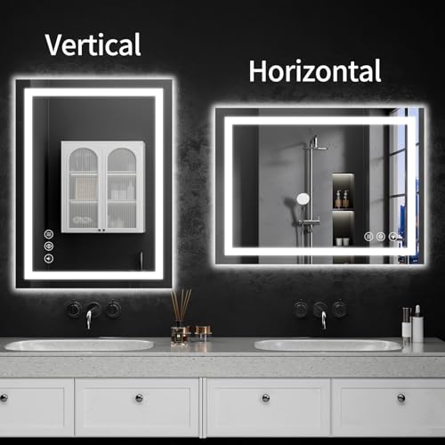 24"x32" LED Bathroom Mirror with Lights (32"L x 24"W)