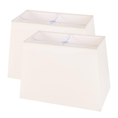 Set of 2 Rectangle Lampshade (CreamWhite / 12X14X10")