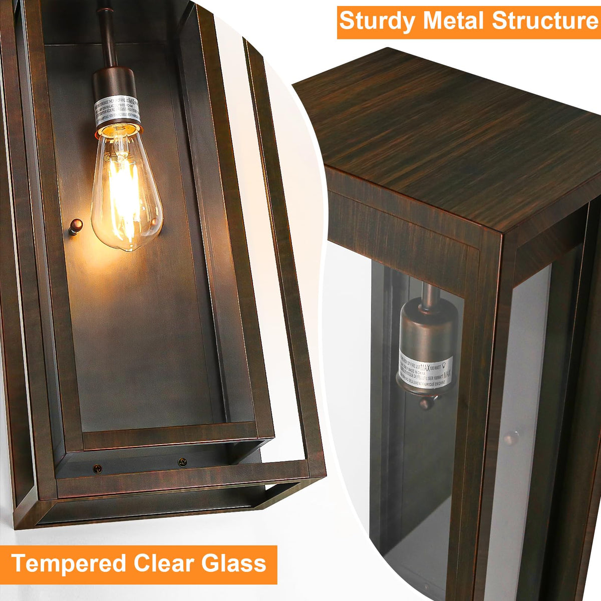 19 Inch Brown Outdoor Wall Light Fixtures (Distressed Brown / 19" (2-Pack))