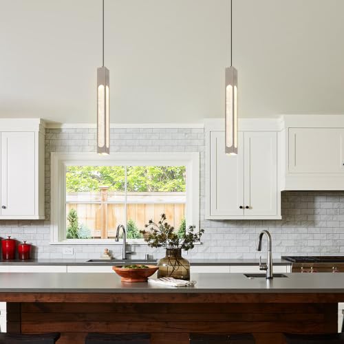 3000K Pendant Celling Lights Fixture (Brushed Nickel / 2 Pack)