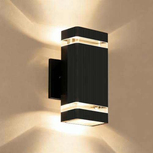 Square Outdoor Wall Lights (1 Pack-Black / No Dusk to Dawn)