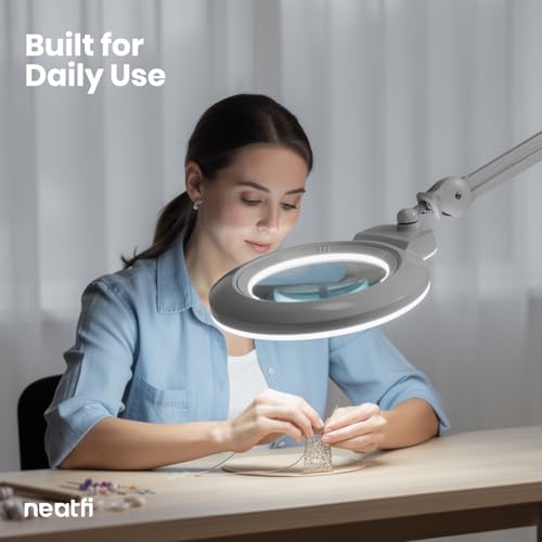 LED Magnifying Lamp (Silver / 7-inch Lens, Non-CCT with Clamp)