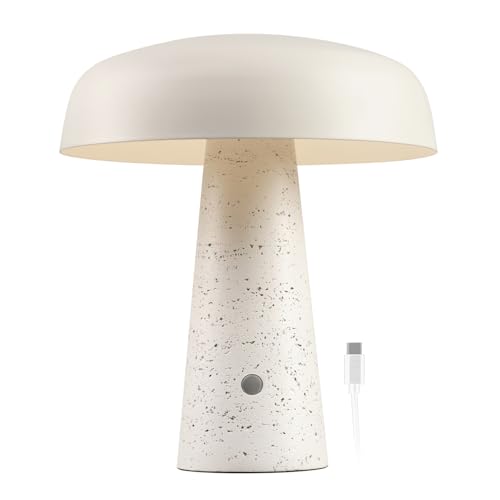 Novogratz x Globe 10" 3.5W LED Integrated Rechargeable Table Lamp (Off-White)