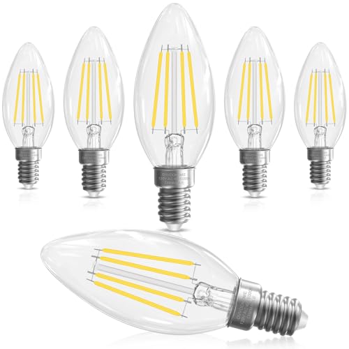 Candelabra Light Bulbs 40 watt Equivalent (6 Pack / Daylight)