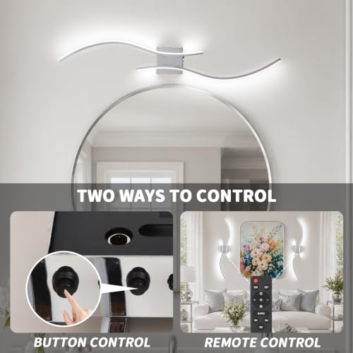 Battery Operated Wall Sconces Set of 2 (Chrome / 38.9 inch)