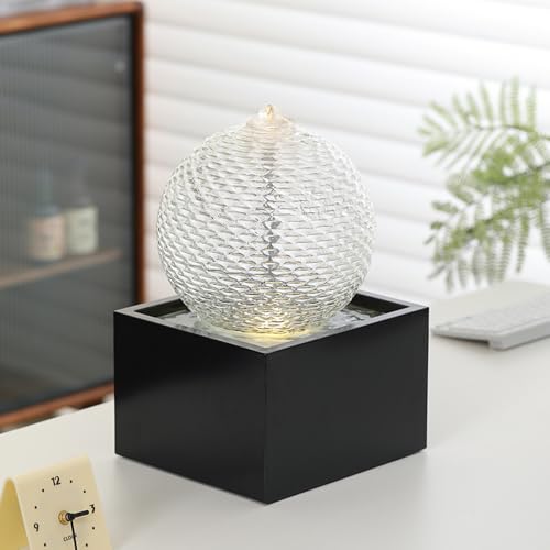 Indoor Water Feature Tabletop Ceramic Fountain Home Kitchen Office Decoration Modern Design Style