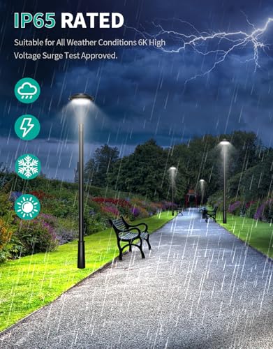 LED Post Top Light ETL Listed 150W 120W 90W Adjustable Outdoor Pole Lights with Photocell IP65 Waterproof Post LED Fixture 5000K for Garden Yard Street