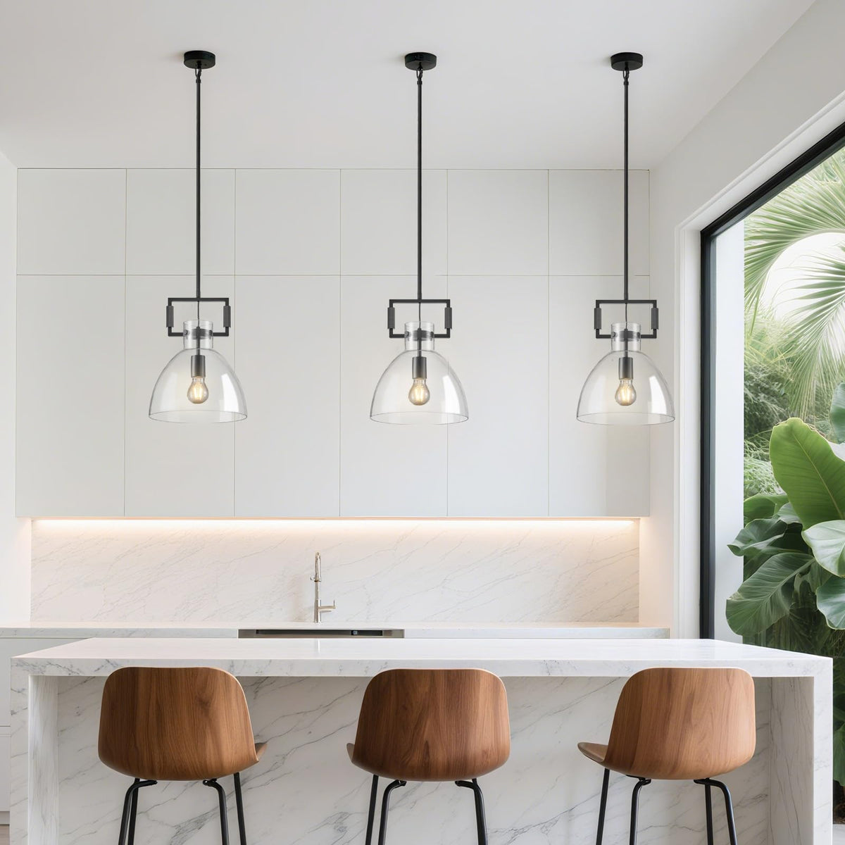 10 '' Modern Large Black Kitchen Island Pendant Light (Blak-10-In)