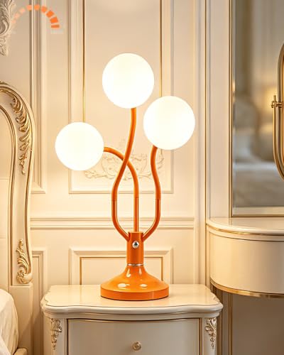 Globe Orange Table Lamp Dimmable Magic DIY Arms G9 Bulbs Included (10-Orange-Globe-3U-Magic DIY Arms)