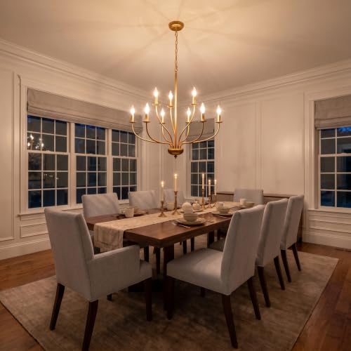 9 Light Gold Chandelier for Dining Room Light Fixtures (Gold / 9-Light 30")