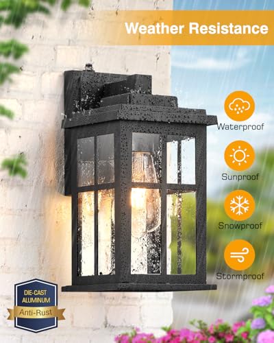 Dusk to Dawn Outdoor Lights for House (Dusk to Dawn 2 Pack / Black)