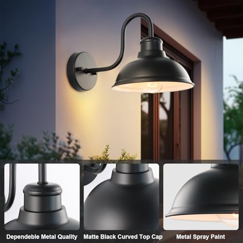 12" Barn Light Outdoor Wall Lights 2 Pack Large Exterior Lighting Fixtures (11.75*9.5*16 inches)