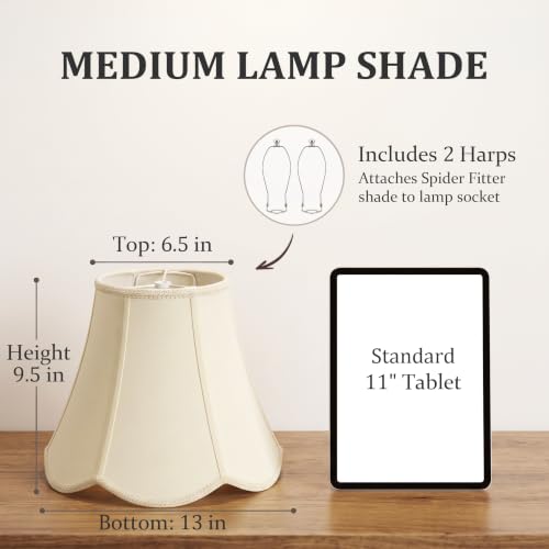 Cream Scalloped Lamp Shades Set of 2 (Cream)