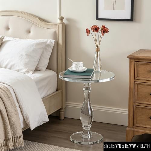 Clear Acrylic Round End Table (Medium)