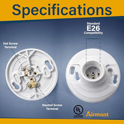 Plastic Keyless E26 Ceiling Lamp Holder Light Socket (Plastic Keyless)