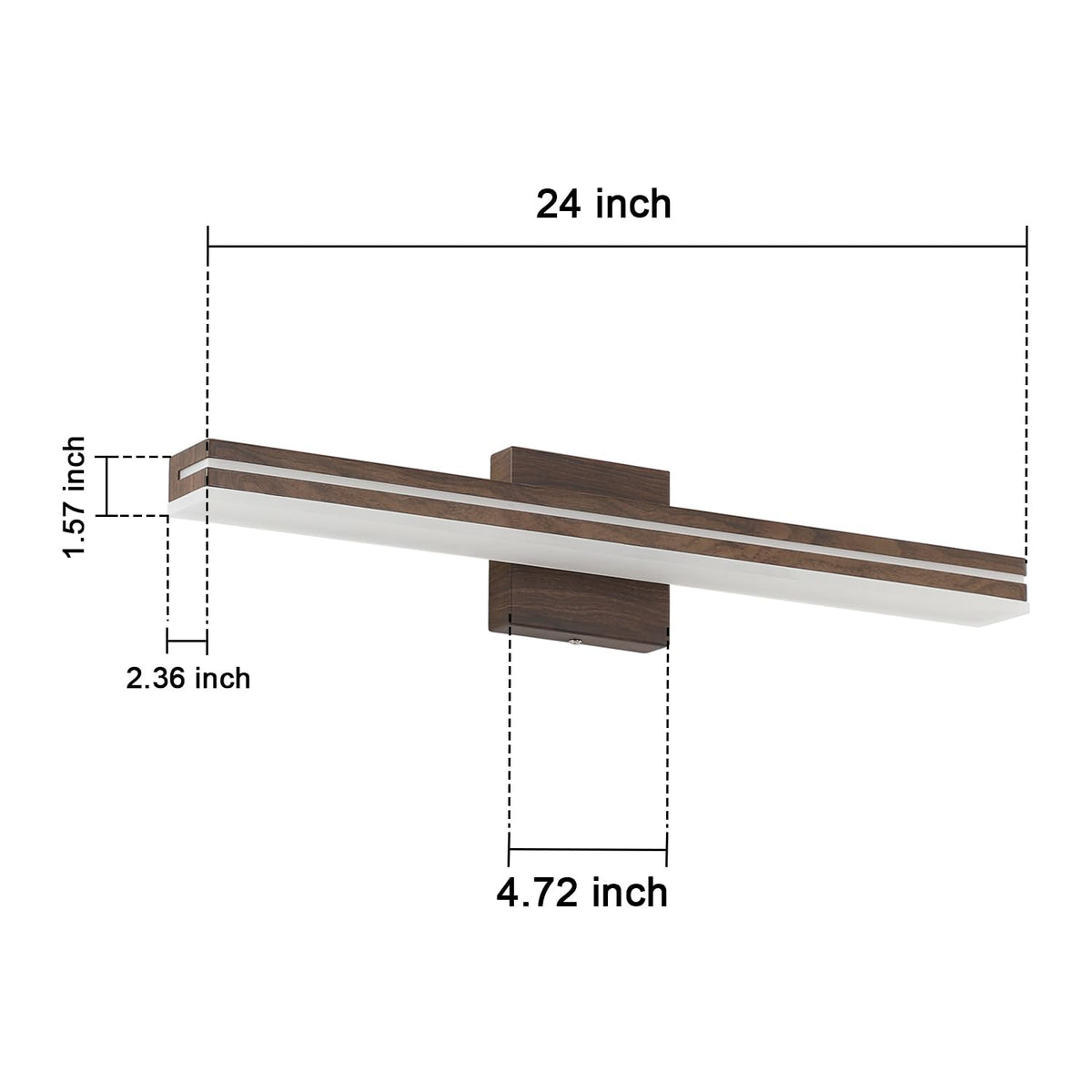 24 Inch LED Modern Bathroom Vanity Light Bar (24-Inch / Brown-Cool White)