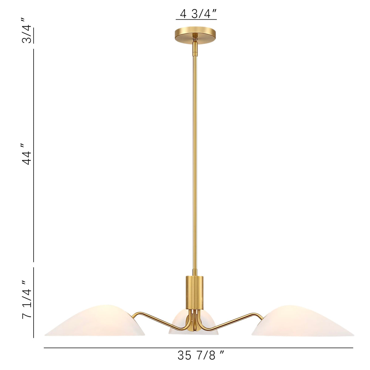 Modern Glass Chandeliers (Gold-3LT-Pendant)
