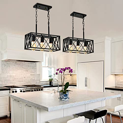 Farmhouse Pendant Light with Metal Cage