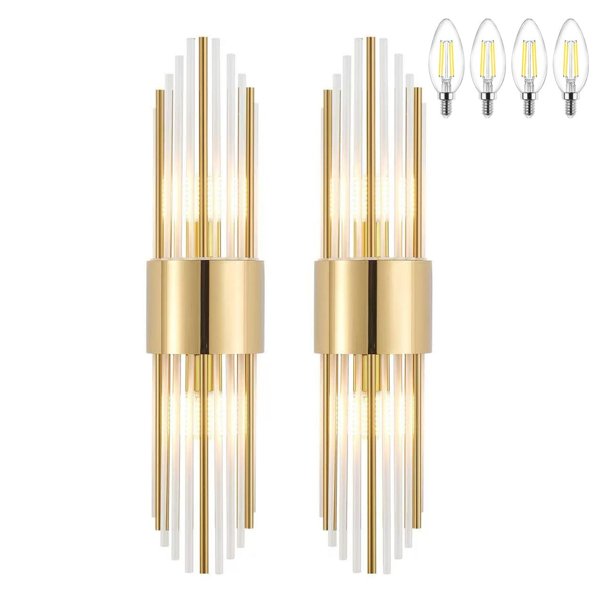 Gold Sconces Wall Set of 2 (Two sets of gold)