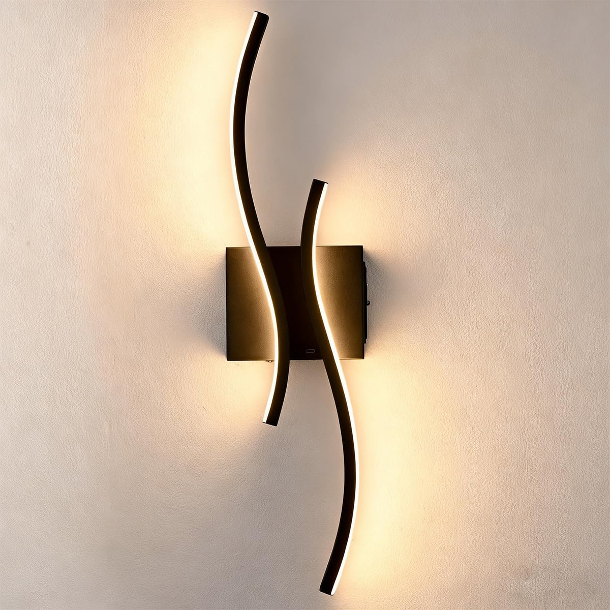 Battery Operated USB Rechargeable Wall Sconce (Black-Dimmable / Battery Charge)
