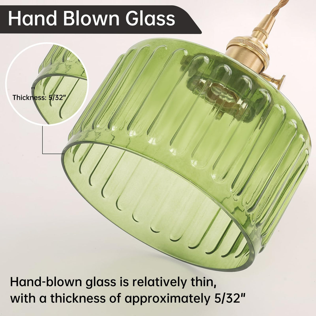 Plug in Pendant Light Hanging Light Fixture Corded On (Green)