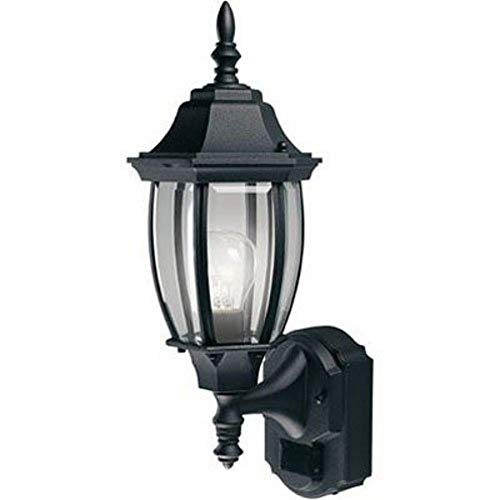 HZ-4192-BK Six-Sided Die-Cast Aluminum Lantern, Black with Beveled Glass