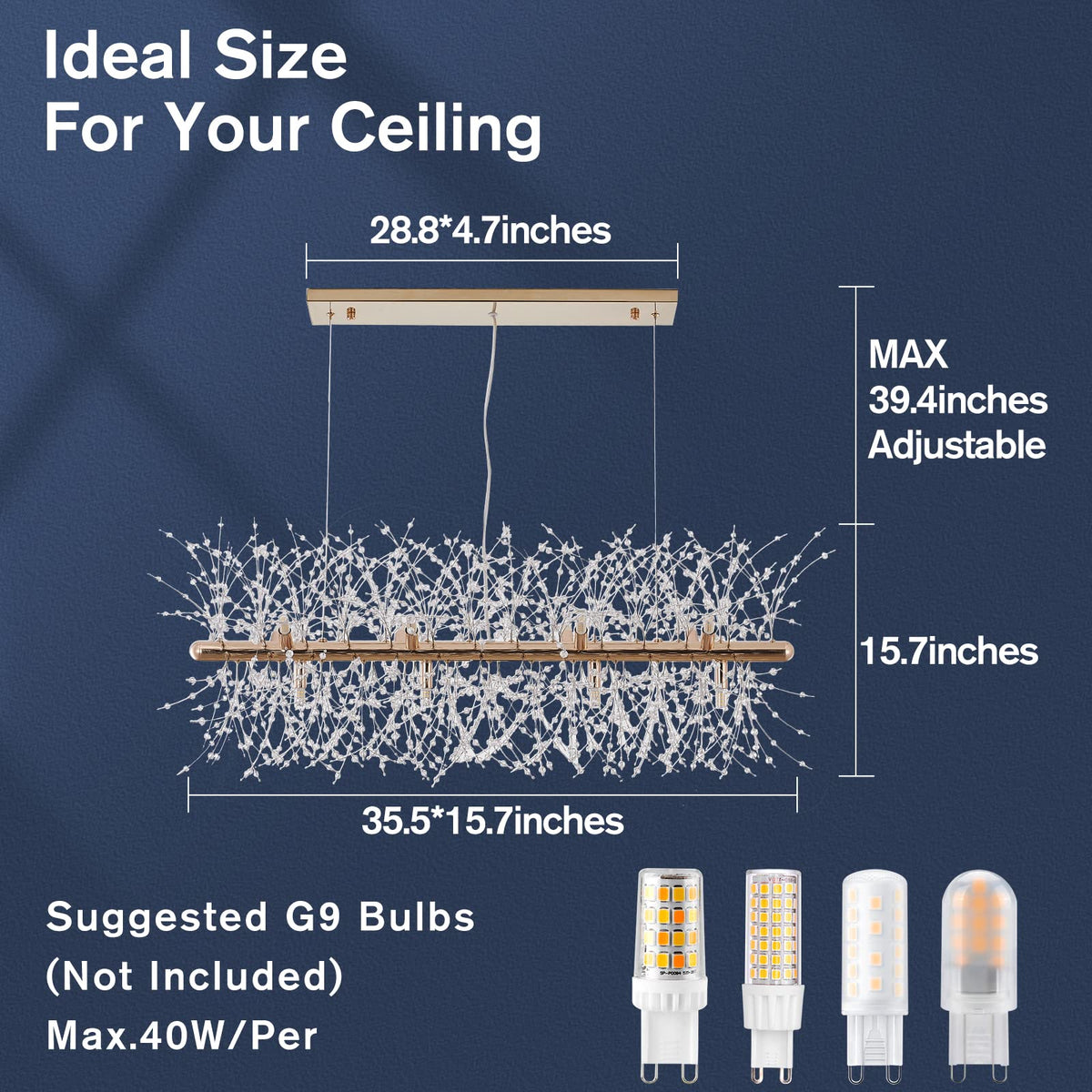 12 Light Crystal Firework Chandelier (12-Light / Gold)