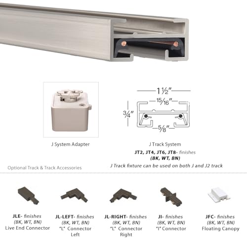 JT8 BN 120VJ Track Single Circuit (Brushed Nickel / 8 Feet / J-Series)