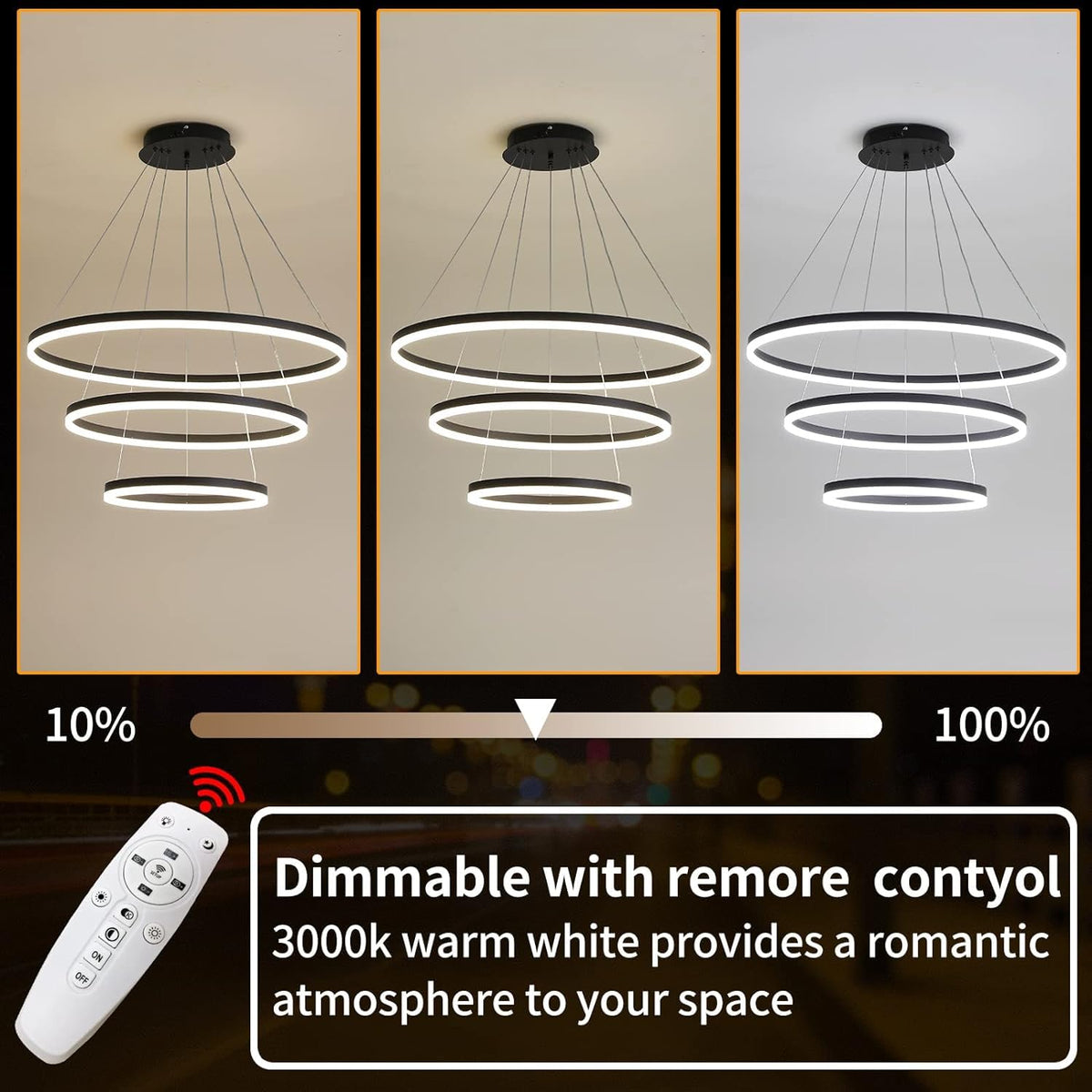 Modern Chandeliers for Living Room (Black / 30.3in)