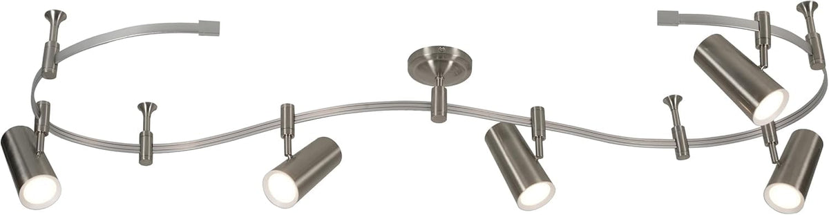 Ellipse Track Ceiling Light with 5 Adjustable LED Heads (Brushed Nickel)