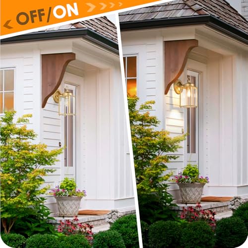 Large Outdoor Wall Lantern (Gold / 10.24 inch)
