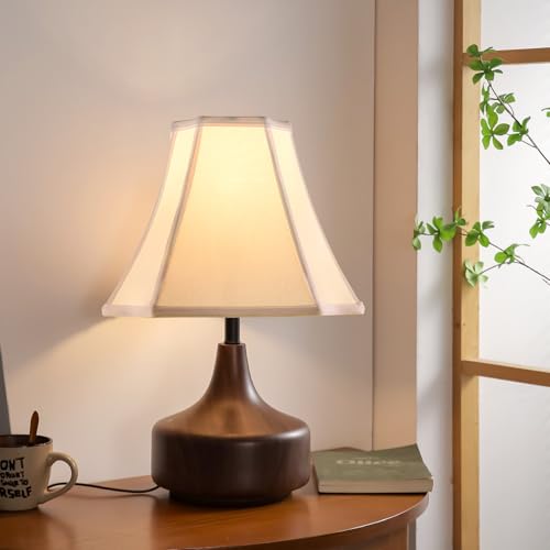 Pure White Linen Square Cut Corner Bell Lamp Shade Medium Lampshade 6.25×6.25''Top13×13''Bottom×11''Hight (Pure White-2 / (6.25*6.25)(13*13)11* 1 Pack)