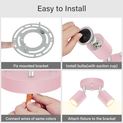 LED 2 Light Track Lighting Kit (2 Light-Pink)