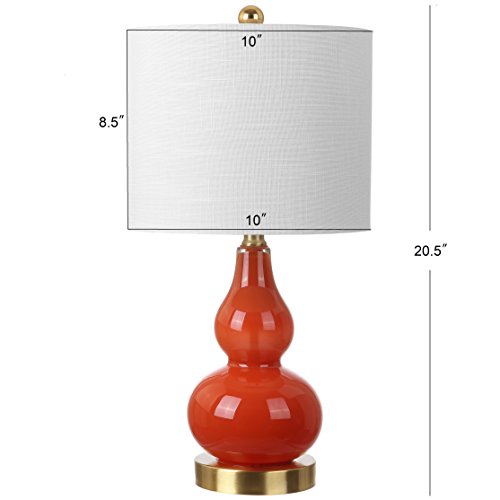 Anya Gourd Glass Table Lamp 20.5" (Single / Sunset Orange)