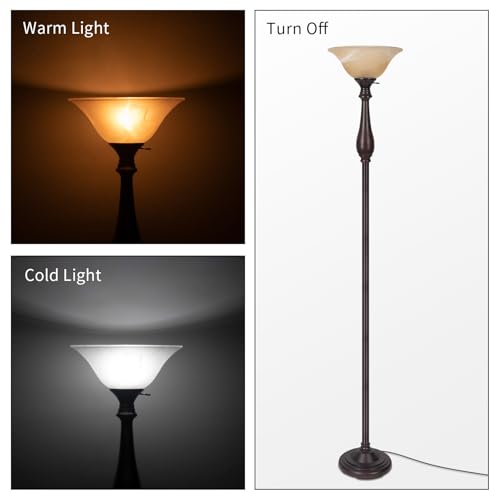 Torchiere Floor Lamp for Living Room (Gourd Lamp-Brown)