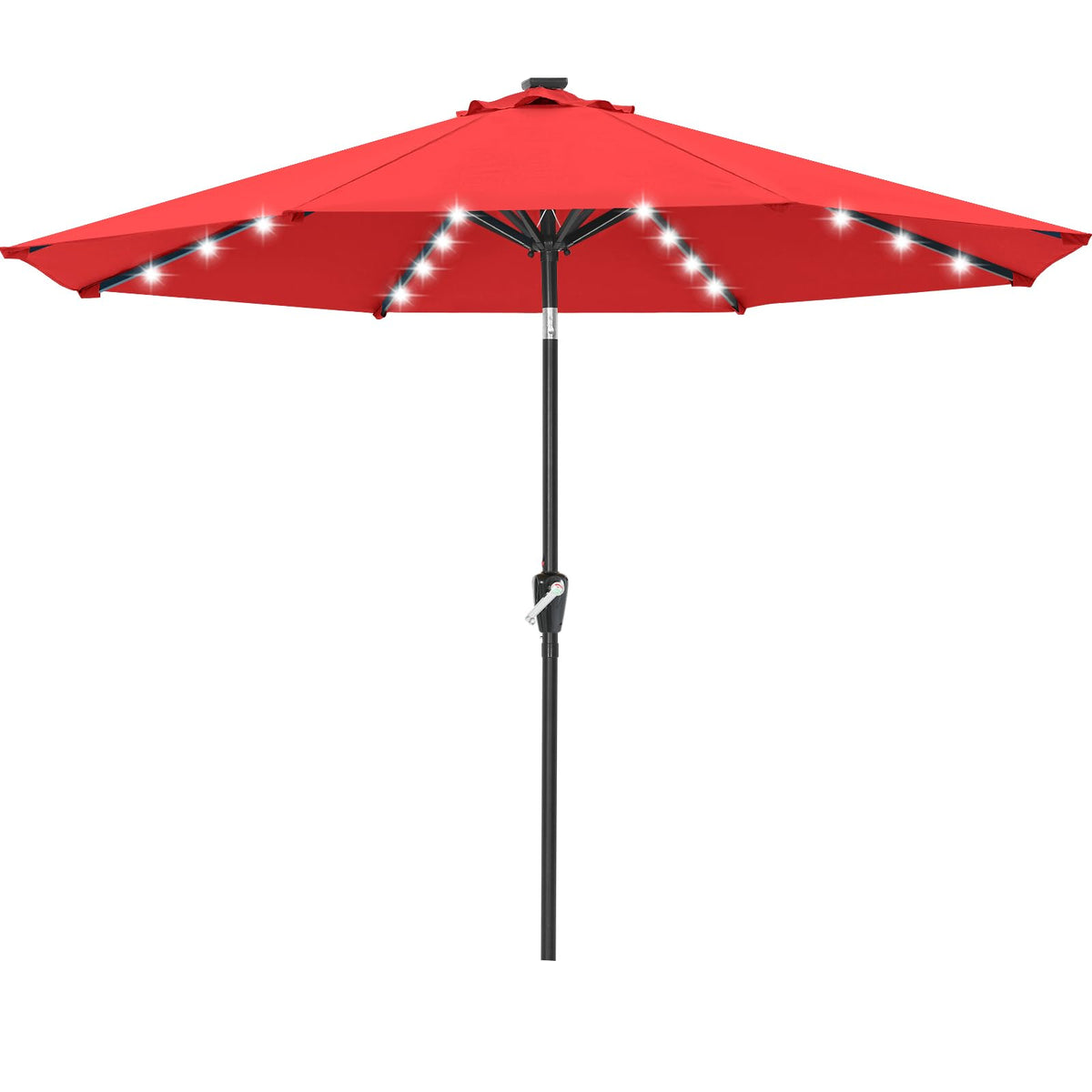 Solar Led Patio Umbrella with 32 Lights 11FT (LED Umbrella / 11ft / Red)