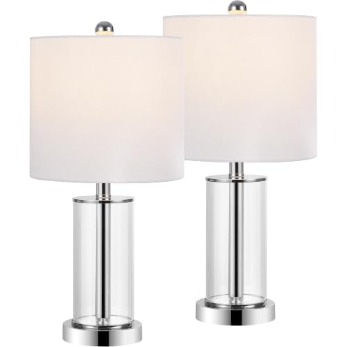 Amner 20.5" Fillable Glass Lamp (Chrome/Clear)