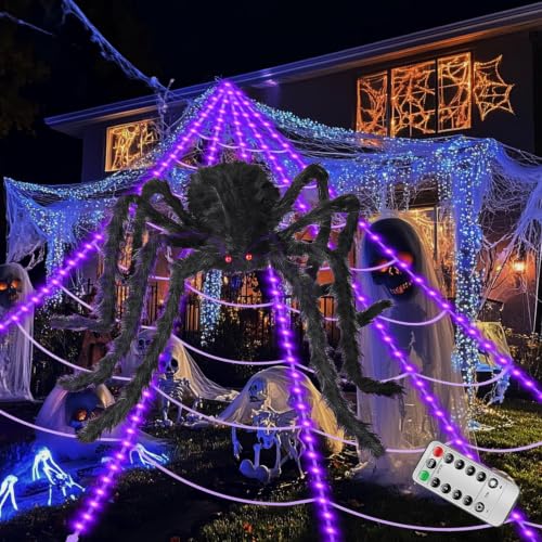Brighter Spider Webs Halloween Decorations Lights