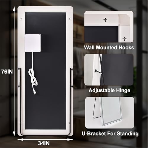 76"x 34" Full Length Mirror with Lights (76"L x 34"W)